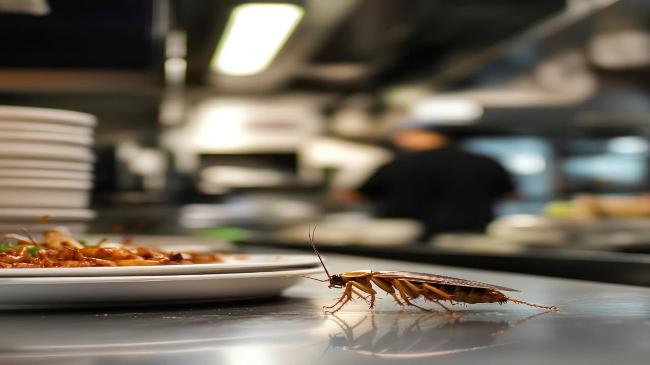 A cockroach on the counter of a restaurant kitchen-gigapixel-hq-scale-6_00x